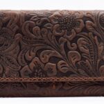 Toros Craft Handmade Western Wallets for Women, Genuine Tooled Leather & Long Credit Card Holder, Cowhide Slim Cell Phone Case, Large Capacity, Cute Clutch & Purse & Handbag