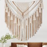 Jakalin Large Macrame Wall Hanging 47″ Wx 55″ L Brown Macrame Wall Decor Boho Panels Handmade Yarn Wall Art Living Room Bedroom Home Decor