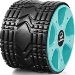 Back Roller, Back Wheel Targeted Back Pain Relief, Yoga Wheel Muscle Massage, Foam Roller for Trigger Point Therapy Physical, Stretching & Exercise, 880lbs Capacity, 10 Inch (Black+Acid Blue)