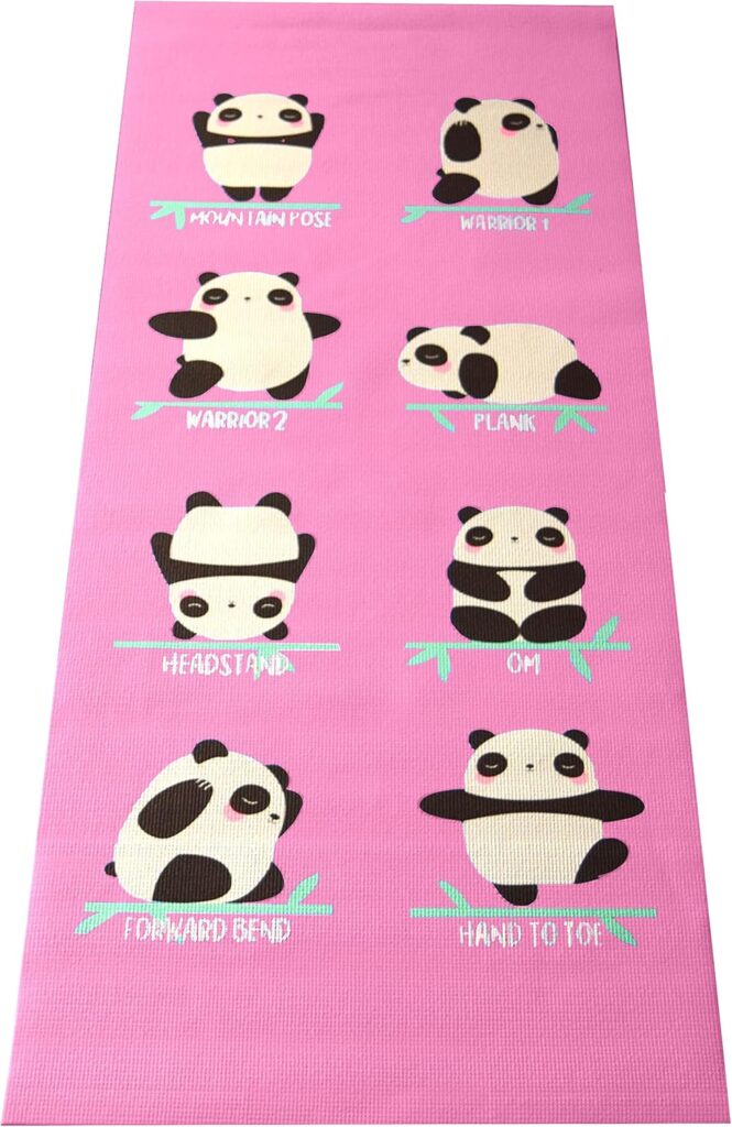 Bean Products Yoga Mat for Exercise – Non Slip Thick Comfortable Workout Floor Mat for Adults and Kids – Eco Friendly Foldable Yoga Mat for Yoga, Pilates, Gym and Stretching