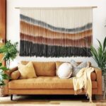 Flber Macrame Wall Hanging Macrame Wall Decor Large-Scale Tie-Dye Tapestry Living Home Room Wall Decor 57″ Wx 35″ L