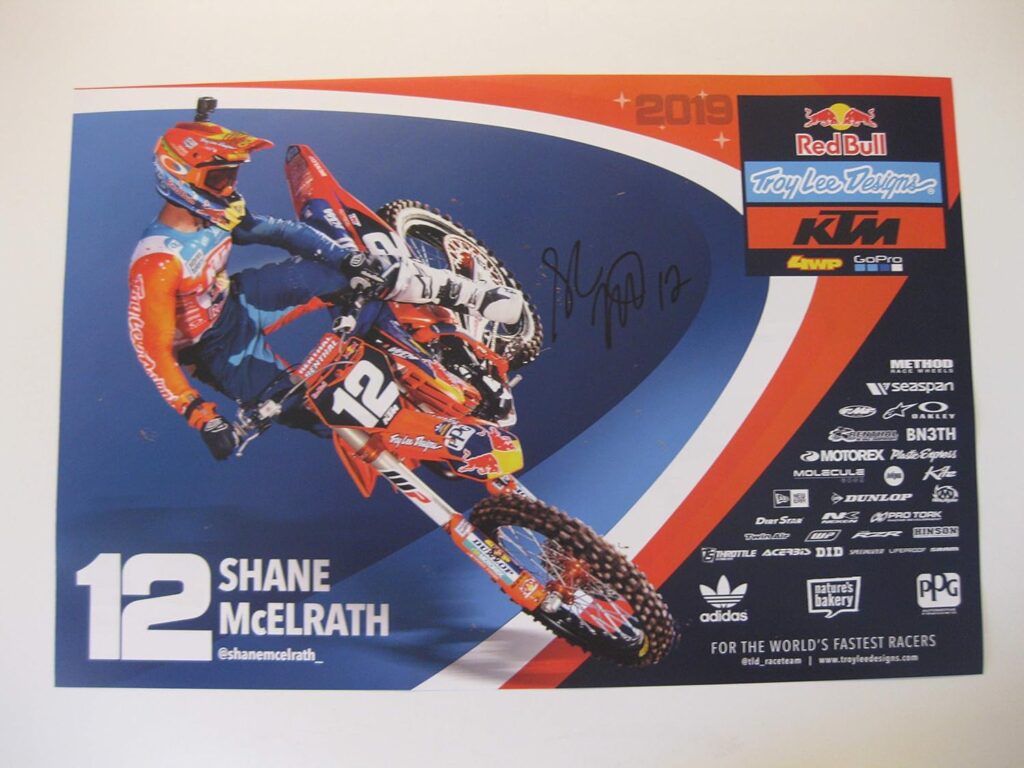 Shane McElrath, supercross, motocross, signed, autographed, 12×18 poster, COA will be included,