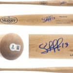 Salvador Perez Autographed Blonde Slugger Louisville Pro Stock Baseball Bat Beckett BAS Witness Stock #241629