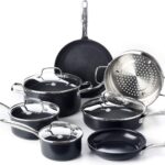 GreenPan Chatham Black Prime Midnight Hard Anodized Healthy Ceramic Nonstick 11 Piece Cookware Pots and Pans Set, PFAS-Free, Dishwasher Safe, Oven Safe, Black