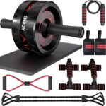 Readaeer Ab Roller Wheel, Ab Exercise Wheels Kit with Ab Roller, Resistance Bands, Knee Mat, Jump Rope, Push-Up Bar