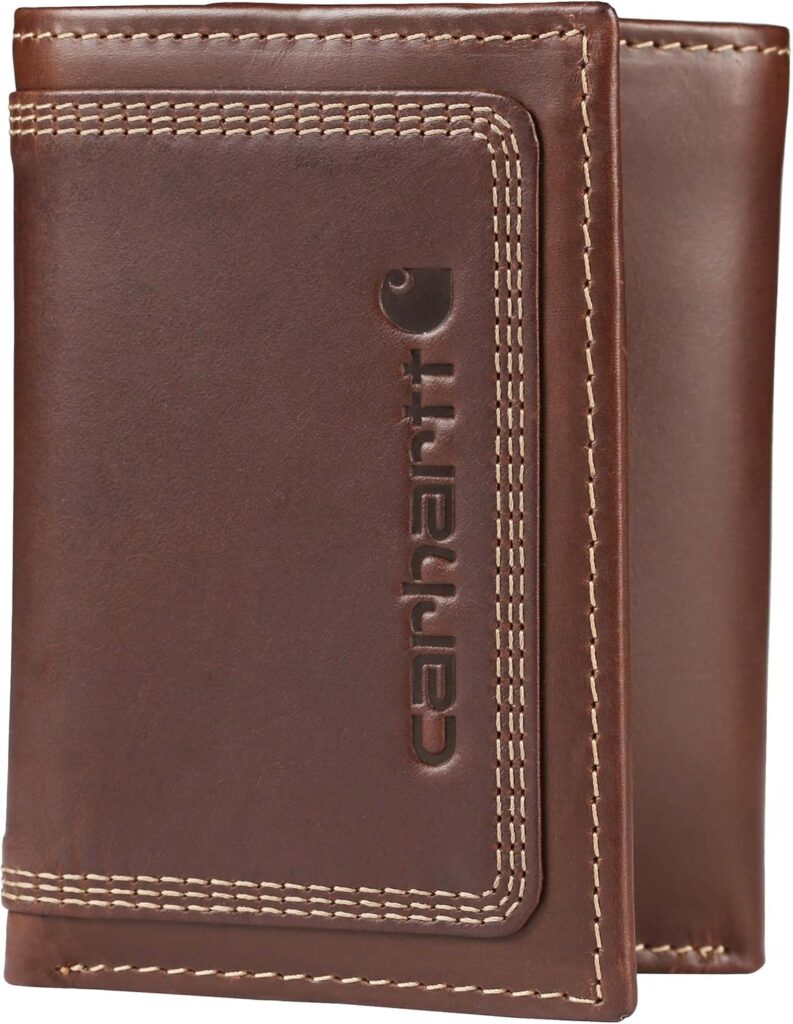 Carhartt Men’s Rugged Leather Triple Stitch Wallets, Available in Multiple Styles