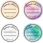 Mobiusea Creation Handmade with Love Labels Roll | 2 inch Round Cut | 500 Labels for Homemade Goods, Handmade Stickers, Small Business Supplies, Soap Candle Canning Supplies