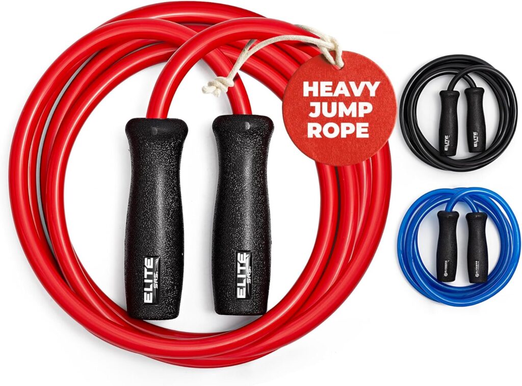 Elite Jumps Muay Thai 2.0 Weighted Jump Rope – Designed for High-Intensity Training, Muay Thai, & MMA Workouts – Heavy 1.3lb PVC Jump Ropes for Fitness