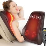 COMFIER Back Massager with Heat, Deep Tissue Shiatsu Neck and Back Massager for Pain Relief, Chair Use Massager Pillow with Adjustable Flap, Ideal Gift for Women Men