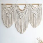 guzhiou large macrame wall hanging – Boho Tapestry Macrame Wall Decor Art- Chic Bohemian Handmade Woven Tapestry Home Decoration for Bedroom Living Room Apartment Wedding Party – 43″x32″ (Wood bead)