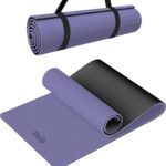 Non-slip TPE Yoga Mat for Women & Men,72″x24″ Double-Sided Workout Mat for Home Gym Pilates Fitness,1/4 Inch Packable Lightweight Exercise Mat with Strap for Travel,Non Toxic Exercise Floor Mat