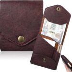 The Conan Wallet Multifunctional Compact Wallet for Men, Slim Minimalist Bifold Wallet with Pen Slot, Portable Handmade Leather Flat Banknote Storage for Daily or Travel