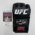 Autographed/Signed Matt Hughes UFC MMA Black Fighting Glove JSA COA Auto
