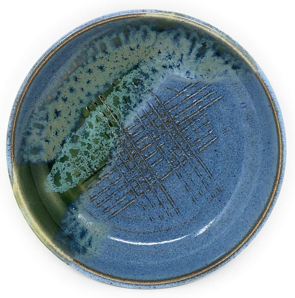 Garlic Grater Dipping Bowl, Handmade in the USA, Each One Unique, Blue