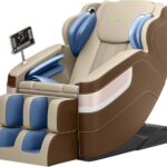 Real Relax Full Body Massage Chair, Zero Gravity Massage Recliner Chair with 6 Auto Modes, Full Body Airbags, Bluetooth, Fit Office and Home, Brown