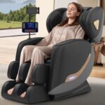 2026 Massage Chair Full Body, Zero Gravity Massage Chairs Recliner with 10 Fixed Rollers, 20 Auto Modes, 8 Airbag, Waist and Back Heating, Bluetooth, Touch Screen Controller, Gift (Upgraded Black)