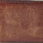 Fossil Men’s Derrick RFID-Blocking Leather Bifold Wallet with Flip ID Window for Men