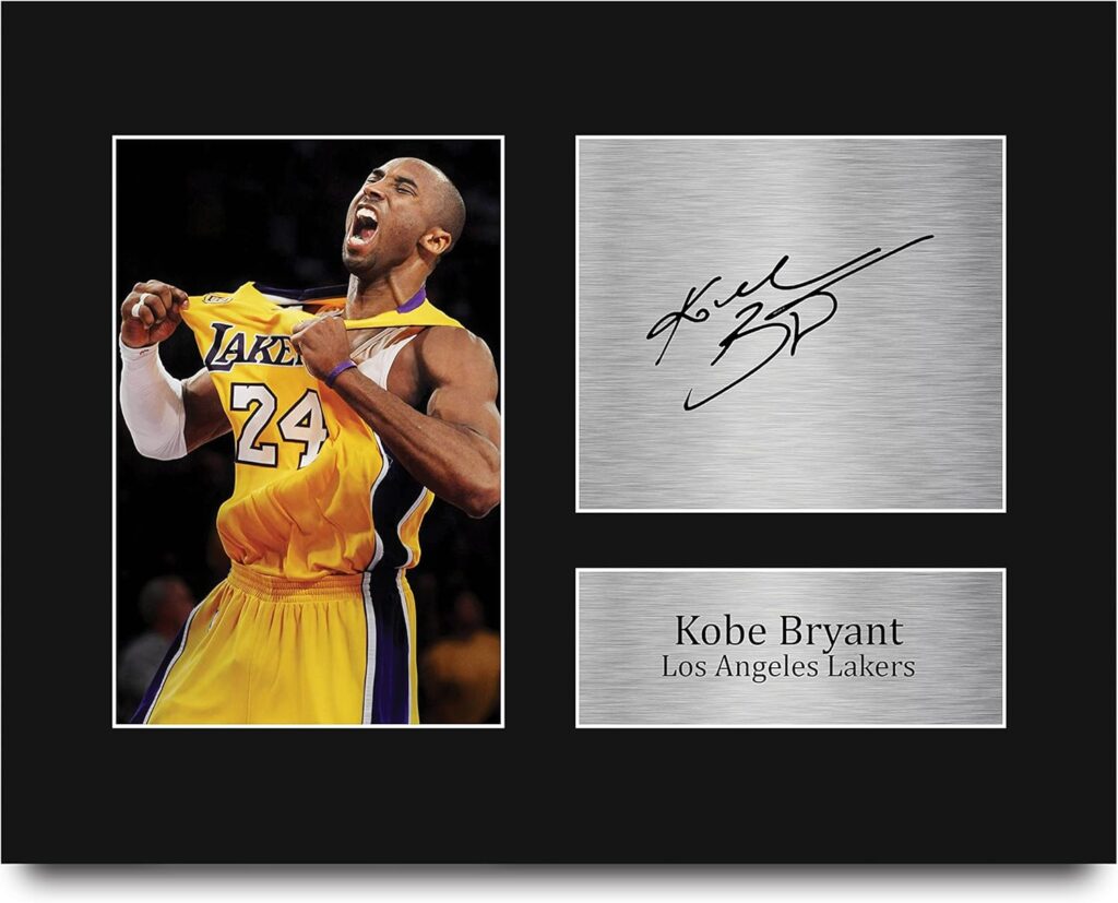 HWC Trading Kobe Bryant Los Angeles LA Lakers Gifts USL Printed Signed Autograph Picture for Basketball Memorabilia Fans – US Letter Size