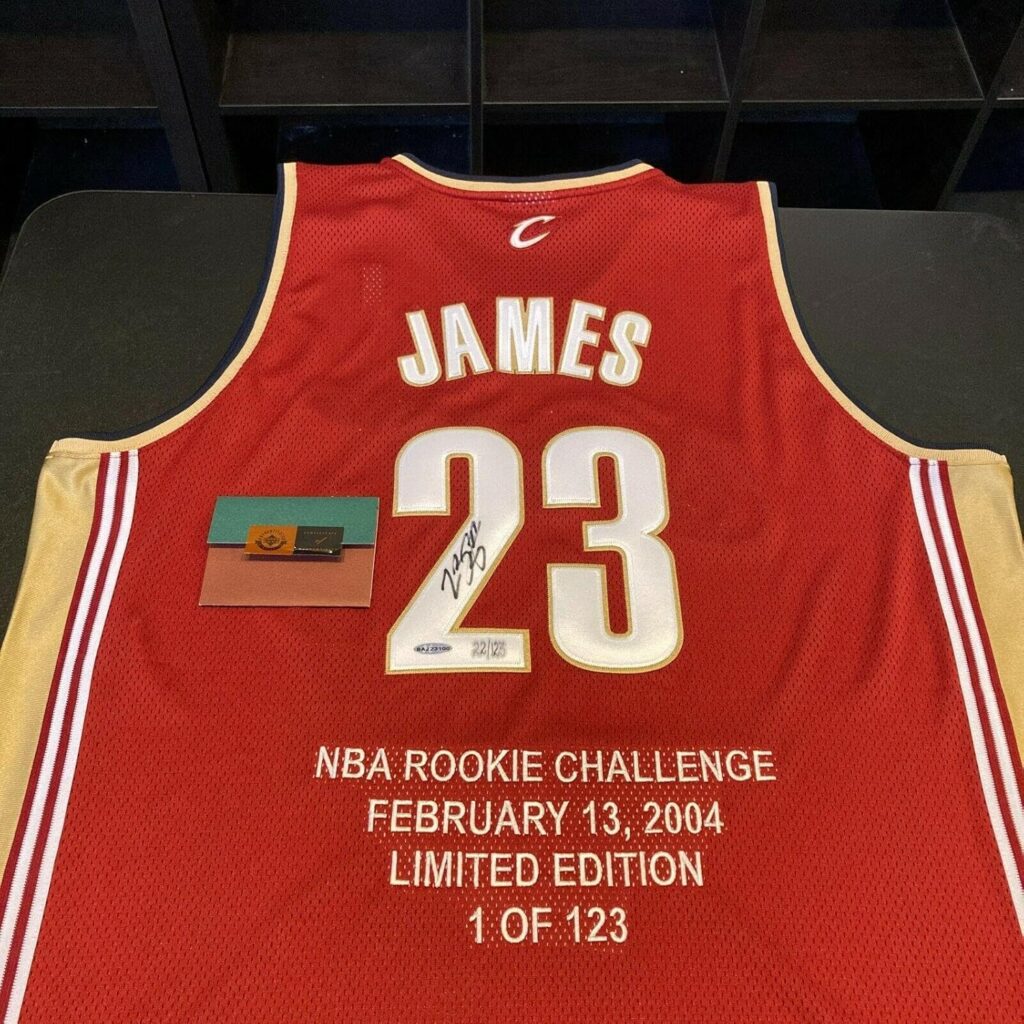Lebron James 2004 Rookie Signed Cleveland Cavaliers Game Model Jersey UDA COA – Autographed NBA Jerseys