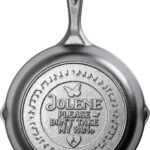 Lodge 8 Inch Dolly Parton Pre-Seasoned Cast Iron Stamped Skillet – Signature Teardrop Handle – Use in the Oven, on the Stove, on the Grill, or Over a Campfire – Jolene