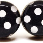 Stud Earrings Set, Polka Dot, 10 mm, Round Studs for Women Girls Men, Handmade, Stainless Steel Posts for Sensitive Ears Retro Studs, Lightweight Color Dot Earrings by Candi Cove Designs