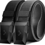 BULLIANT Men Belt 2 Pack,Nylon Web Holster Belt Stretch for Gift Men Outdoor Work Sports Hunting Hiking,Quick Release