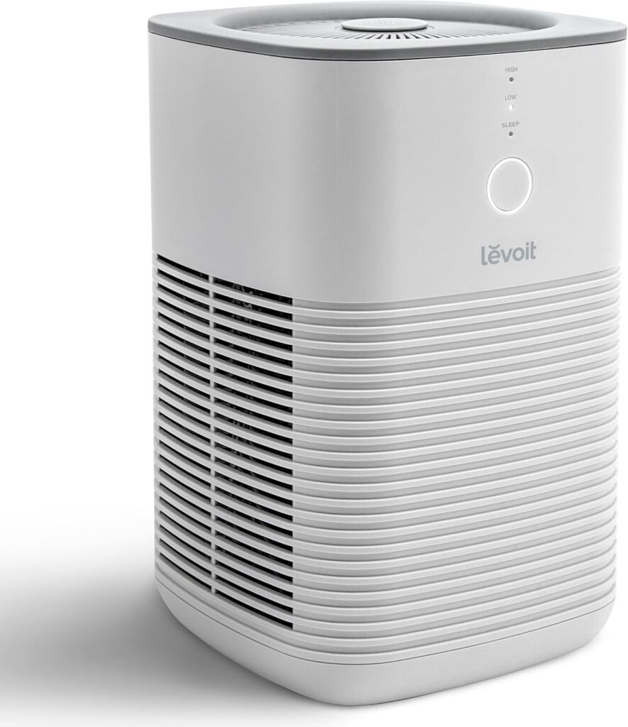 LEVOIT Air Purifier for Home Bedroom, AHAM VERIFIDE, Fresheners Filter Small Room Cleaner with Fragrance Sponge for Smoke, Allergies, Pet Dander, Odor, Dust Remover, Office, Desktop, 1 Pack, White