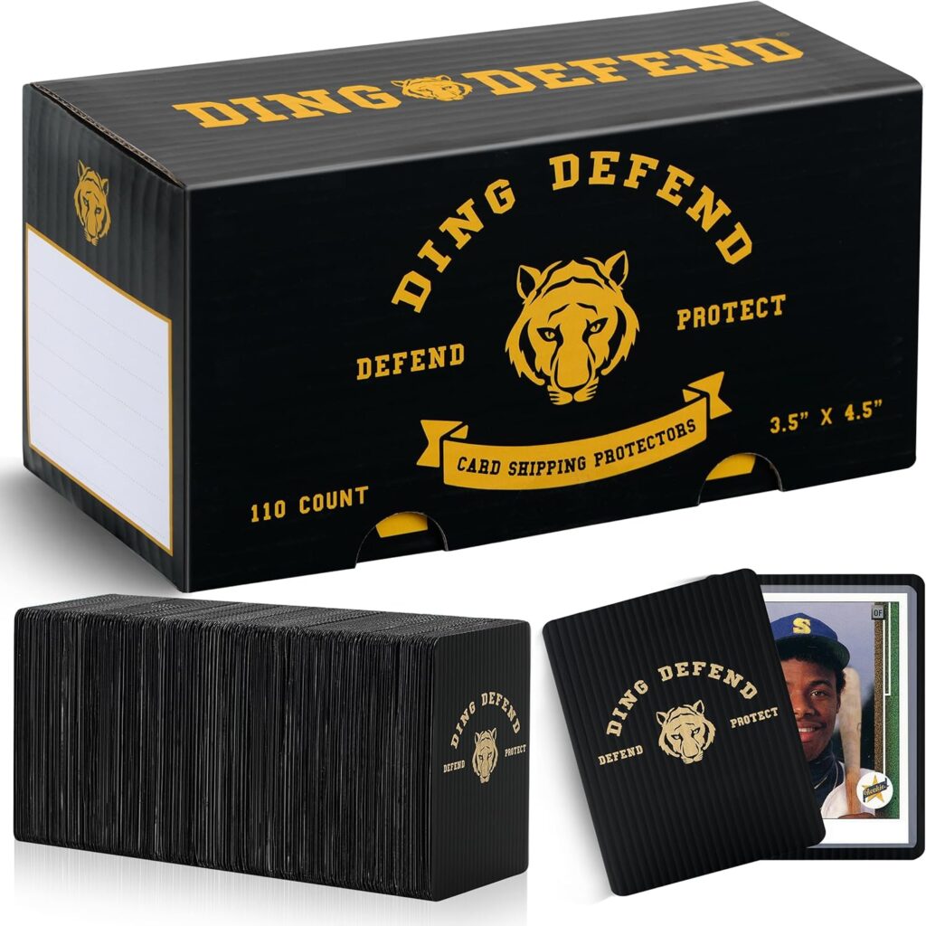 Ding Defend 110 Pack Trading Card Protectors – Hard Plastic Slab – Tiger Design – 3.5 x 4.5 Inches