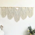 Extral Large macrame wall hanging, 71” W x 32” L boho wall art tapestry wall decor for urban entryway,living room,bedroom decor, headboard woven wall art, big fiber art over couch art for Yarn hallway