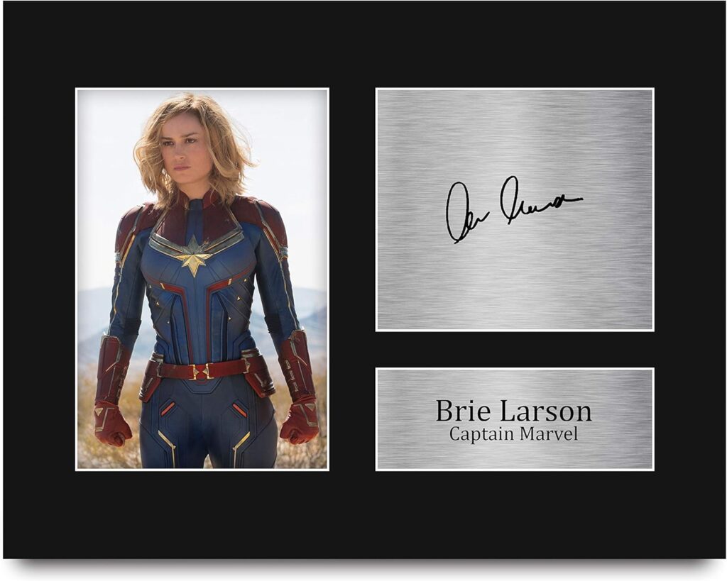 HWC Trading Brie Larson Gift USL Signed Printed Autograph Captain Marvel The Avengers Gifts Print Photo Picture Display – US Letter Size