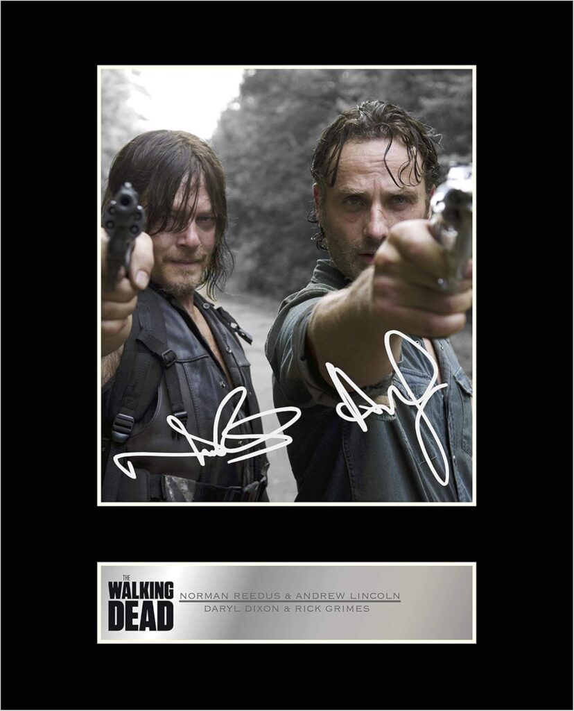 Norman Reedus, Daryl Dixon and Andrew Lincoln, Rick Grimes Signed Mounted Photo Display Walking Dead