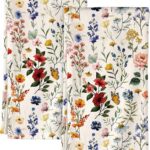 Flour Sack Kitchen Towels – Set of 2 Spring Dish Towels with Hanging Loop 18×26 Inch Absorbent Reusable Cotton Cloths for Cleaning Cute Design Home Decorative Housewarming, Vintage Flower