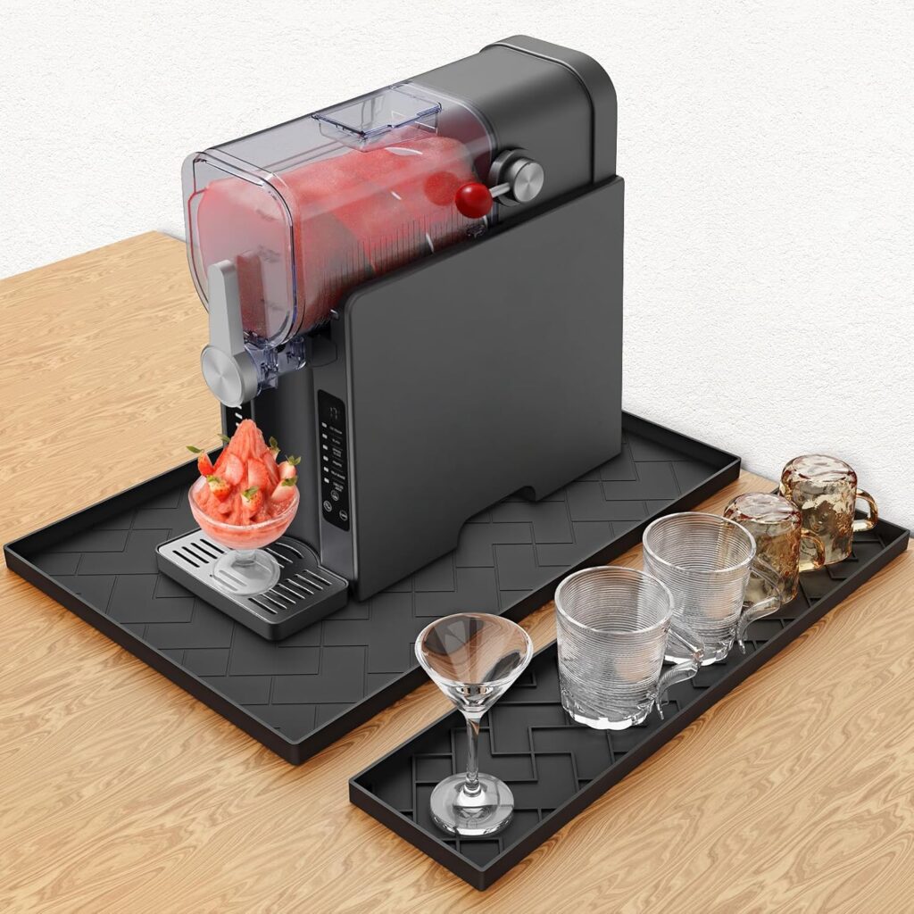 Silicone Mat for Ninja Slushie Machine&Ninja Creami- Removable 22.5″*15″*0.7″ Countertop Protector Mat,Concave Convex Design, Leak-Proof and Slip-Resistant ice Gream Maker&Slushie Machine Accessories