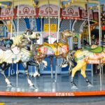 LIVESTOCK Vintage Wall Art – Carousel in Asbury Park New Jersey by Famed Photographer John Margolies, Americana Wall Decor New Jersey Poster, Printed and Framed in The USA