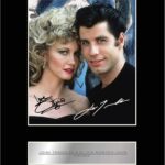 iconic pics John Travolta and Olivia Newton-John Signed Mounted Photo Display Grease Autographed Gift Picture Print