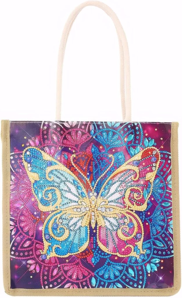 5d Diamond Painting Shopping Tote Bags Kits Handmade Art Reusable Handbags Craft for Women Grandma Daughter Gifts