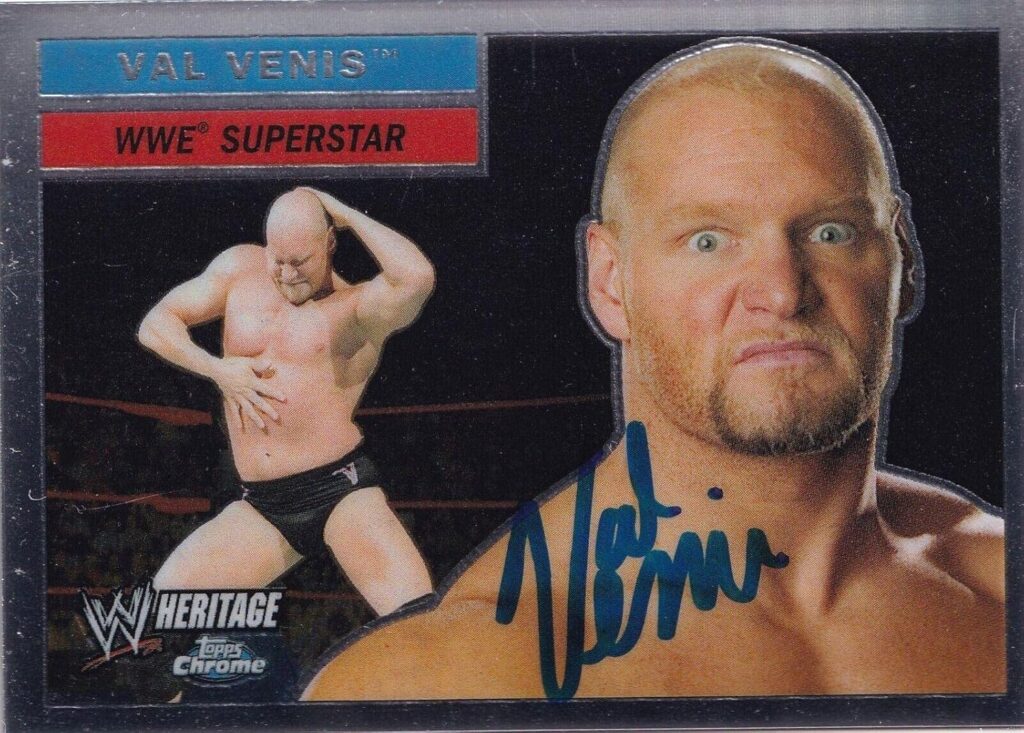 Val Venis Signed 2006 Topps Heritage Chrome WWE Card #30 Autograph Pro Wrestling – Autographed Wrestling Cards