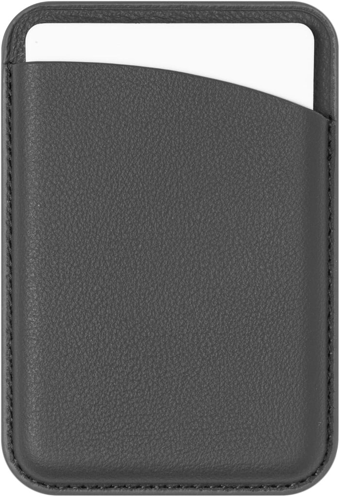 LONLI Classic – Handcrafted European Leather Magnetic Card Wallet – [Compatible with MagSafe] – [Slim and Strong Magnetic] – [2-Card Holder] – for iPhone 17/16/15/14/13/12 Series – Black