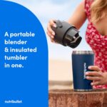 nutribullet Flip Portable Blender with Insulated Cup, Cordless, Matte Indigo, NBPB50350IND