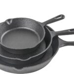 Commercial CHEF 3-Piece Cast Iron Skillet Set – 8 inch, 10 inch, and 12 inch – Pre-seasoned Cast Iron Cookware