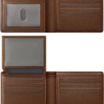 GNDR Wallet For Men RFID Blocking Brown Wallets Bifold Faux Leather Card Holder Front Pocket Mens Accessories With Gift Box