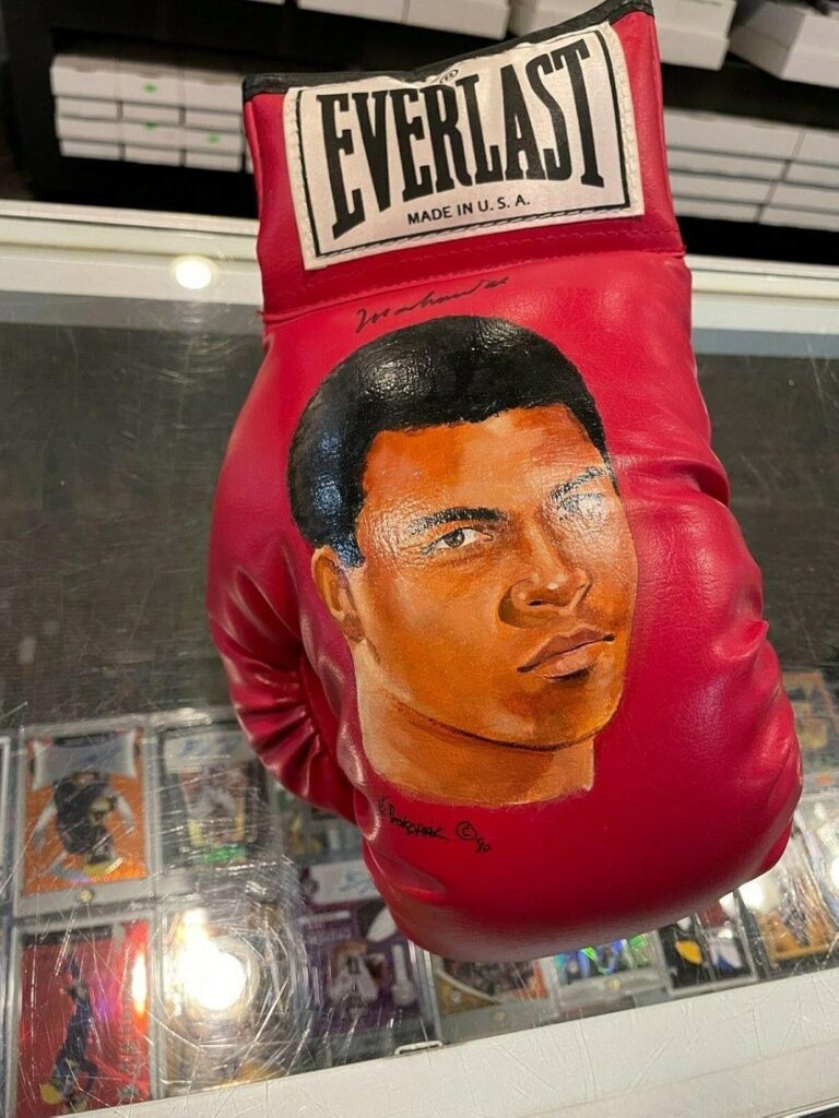 1990 Prokopiak Hand Painted Muhammad Ali Boxing The Greatest Signed Glove Jsa – Autographed Boxing Gloves