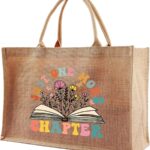 Jute Tote Bags for Women, Appreciation Gifts for Teacher, Women, Mom for Christmas, New Year, Mothers Day