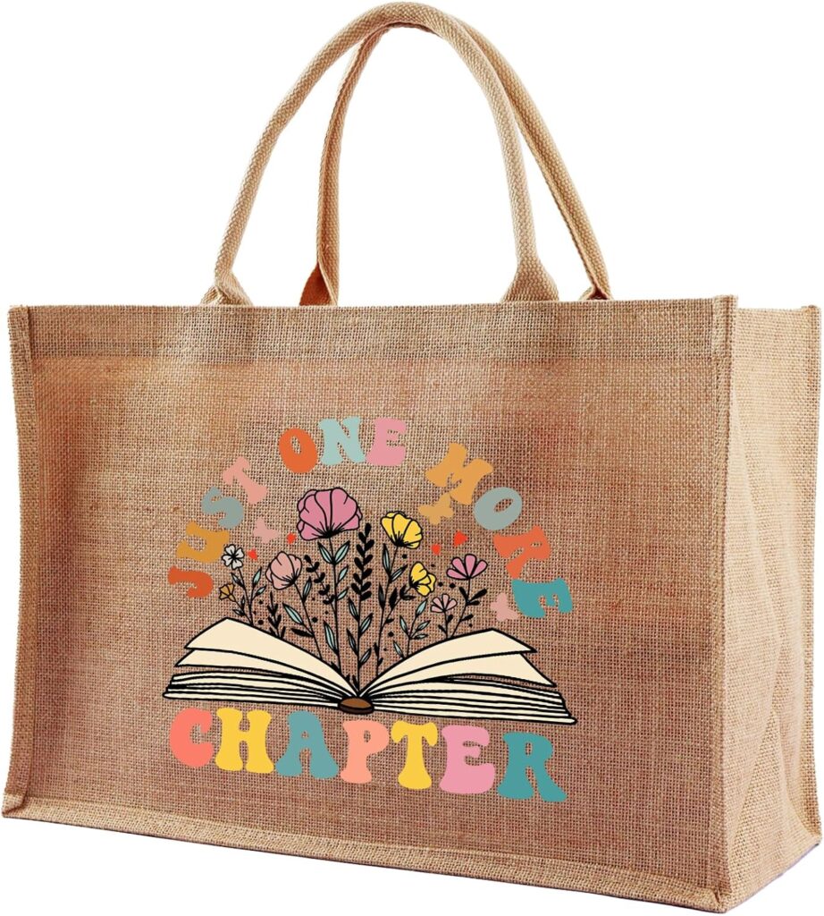 Jute Tote Bags for Women, Appreciation Gifts for Teacher, Women, Mom for Christmas, New Year, Mothers Day