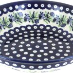 Blue Rose Polish Pottery – Blue Sweet Annie Large Salad Bowl – 9.75″ Diameter – Great Bowl for Salad, Pasta, or Serving Guests