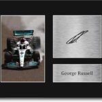 HWC Trading George Russell Formula 1 Gifts Printed Signed Autograph Picture for F1 Formula 1 Racing Fans – US Letter Size