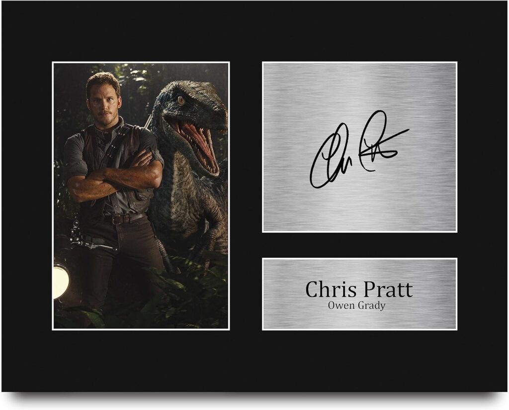 HWC Trading Chris Pratt Jurassic World Gifts Printed Signed Autograph Picture for Movie Memorabilia Fans – US Letter Size
