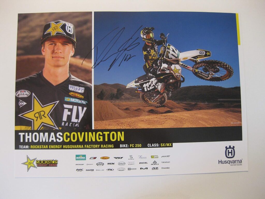 Thomas Covington, supercross, motocross, signed, autographed, 11×17 poster, COA will be included