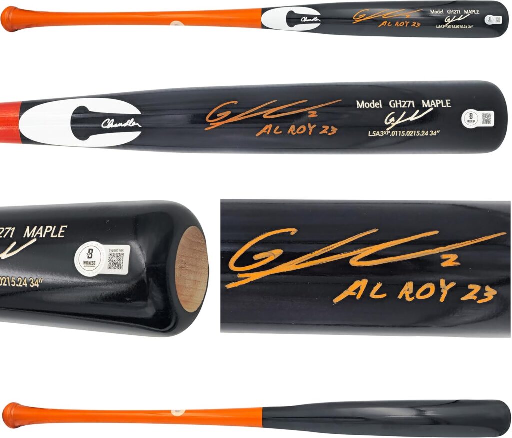 Gunnar Henderson Autographed Black Player Model Baseball Bat “AL ROY 23” Beckett BAS Witness Stock #225828