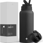JoyJolt Triple Insulated Water Bottle with Straw Lid AND Flip Lid! 32oz Large Water Bottle, 12 Hour Hot/Cold Vacuum Insulated Stainless Steel Bottle. BPA-Free Leakproof Water Bottles – Thermos Bottle